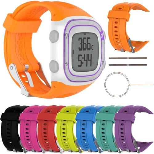 Silicone Watch Strap For Garmin Forerunner 10 15 GPS Running Sports Watch Small Large For Women Men Replacement Bands With Tools