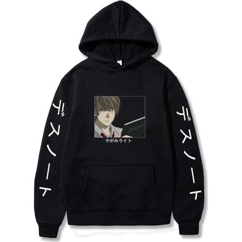 Death Note Print Hoodies Unisex Anime Student Cool Men Fashion Designer Streetwear Harajuku Women Fashion Designer Streetwear