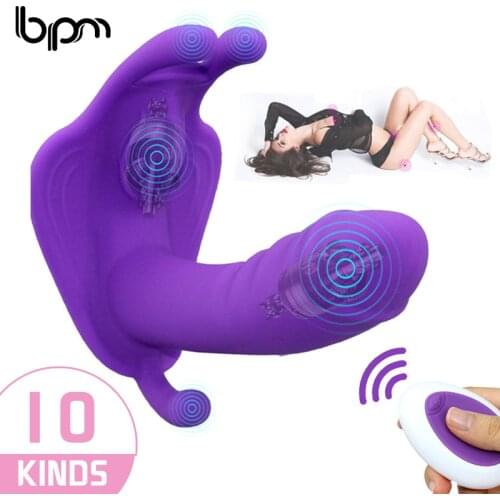 Bpm Vibrators for Women Clitoris Powerful No Sound Remote Control Butterfly Dildo Vibrator Sex Toy for Women Masturbator Panties