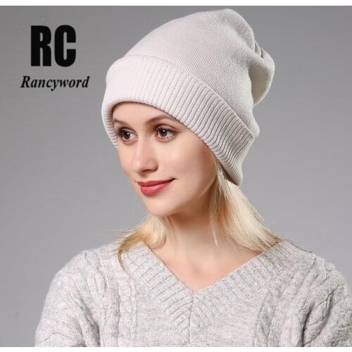 [Rancyword] Female Beanies Rabbit Hair Winter Hats For Women Casual Autumn Knitted Beanie Girls 2019 New Fashion High Quality So