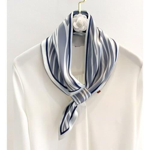 Lmmitation silk Collar Scarf cross Elegant Small Vintage Skinny women Women Head Neck scarves decorative Hair Band