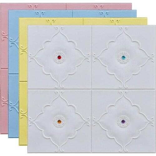 10 pcs Wallpaper self-adhesive bedroom 3D stereo rough cement wall background sticker waterproof foam brick