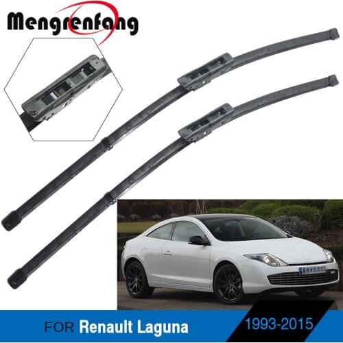 2 Pieces Car Front Windscreen Wiper Soft Rubber Wiper Blades J Hook Bayonet Arms For Renault Laguna 1993-2015