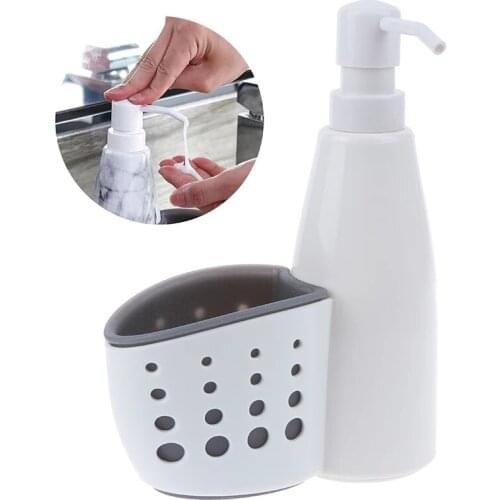 2 In 1 Soap Dispenser Storage Box Liquid Detergent Bottle Sponge Drainboard Soap Holder For Bathroom Kitchen Accessories