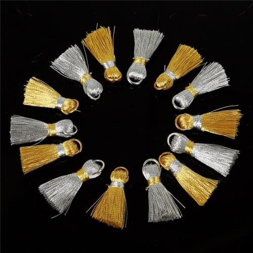 20x5mm 20pcs Gold/Silver Small Mini Tassel For DIY Jewelry Making Charms Necklace Bracelet Wedding Clothes Decoration