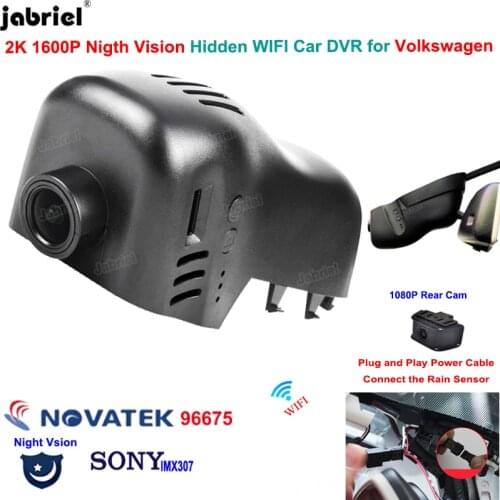 2K 1600P WIFI Dash Cam Car DVR Camera 24H Dashcam for Volkswagen VW Touareg 2010 2011 2012 2013 2014 2015 2016 2017 2018 2019