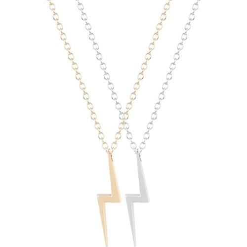 30PCS Cute Lightning Necklaces Long Lightening Bolt Necklace Simple Storm Thunder Bolt Chain Necklaces for Women Party Gifts