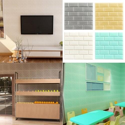 3D Tile Brick Wall Sticker Decal Self-Adhesive DIY Panels Home Living Décor