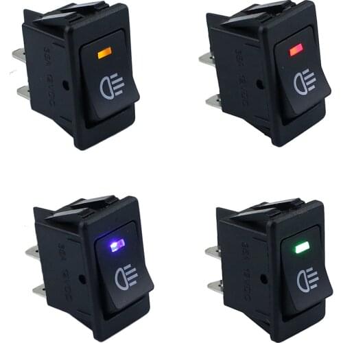 4 Pins LED Indicator Rocker Switch Car On/Off Rocker Toggle Switch Driving Fog Lamp Work Light Bar For Truck