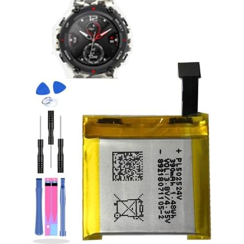 390mAh Battery For AMAZFIT T-rex T rex A1918 Smart Watch Battery Repair and Replacement Battery PL502524V