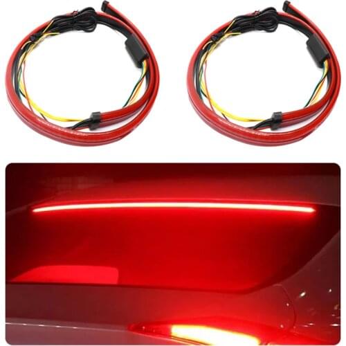 90cm Car Brake Lights Multi-mode Warning Lights LED Decorative Lights Modified Flashing Lights Auto Brake Flexible LED Strips