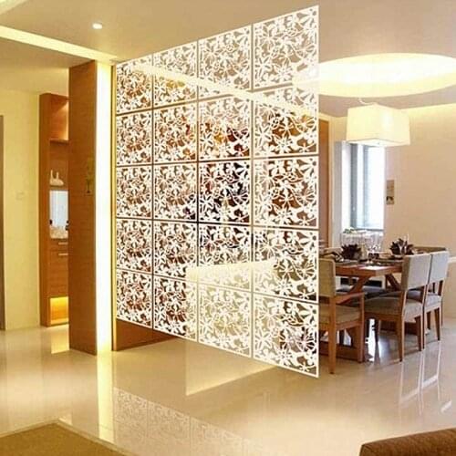 40*40cm Hollow Hanging Screen Room Divider Home Decoration Wall Stickers Curtain Hollow-Out Butterfly Flower Partition