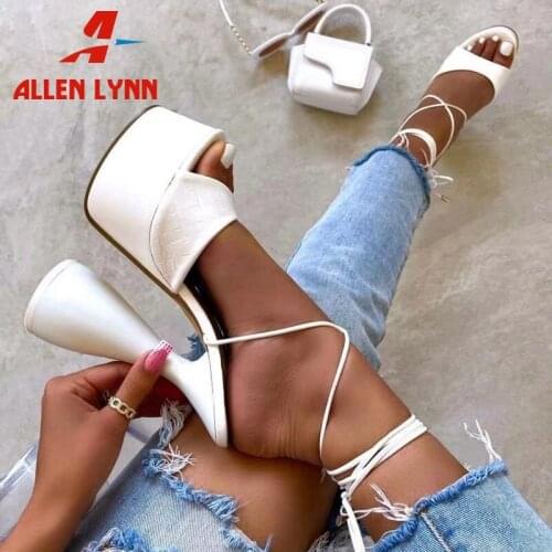Sexy Party Fashion Mature Sandals Women Platform Thick High Heels Narrow Band Ladies Shoes 2021 Summer New Vacation Shoes