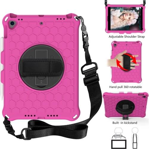 Case For iPad Air 3 2019 Pro 10.5 Cover 360 Rotation Hand Strap&Kickstand EVA Tablets Coque for iPad 10.2 2019 2020 Fundas A2429
