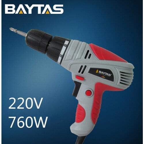 220V 760W Baytas European Brand Torsion Electric Drill Screwdriver Household Tools Torque Adjustment drill