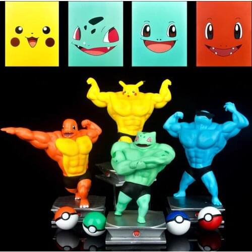 12cm Muscle Dugtrio Anime Figurine Statue PVC Action Figure Toy Anime Go Game Dugtrio Figurine Toys Anime Figures Funny Model
