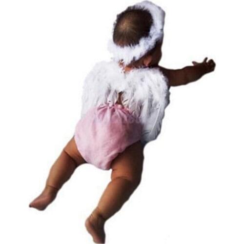 Newborn Baby Headwear Kids Fairy Angel Wing Feather Headbands Costume Photo Prop For Gift Present Party PA870565