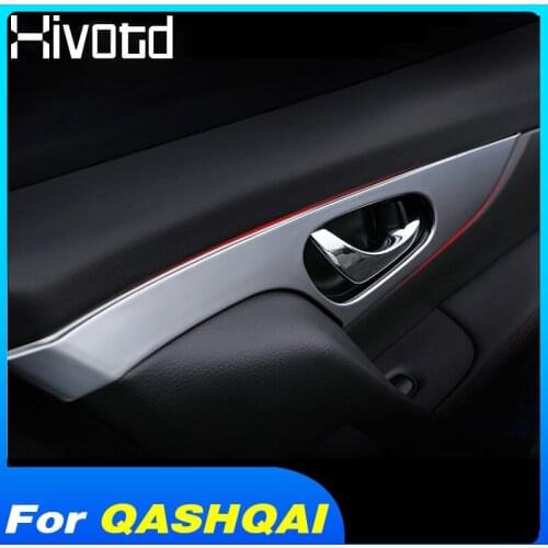Hivotd For Nissan Qashqai j11 Dualis 2019 Interior Mouldings Inner Door Bowl Handle Cover Trim Stickers Car Accessories 2020