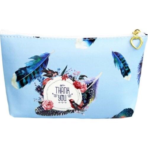 M447 Feather Style Cosmetic Bag Cute High Definition Printing Multi-function 4 Styles Women Cosmetic Bag