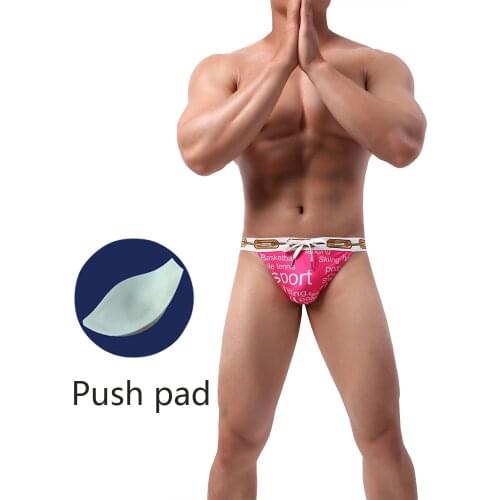 Mens Digital Printed Shorts Anti-embarrassing Swimming Trunks Mens Bikini Leopard Panties Sexy Beachwear Swimwear Push Pad