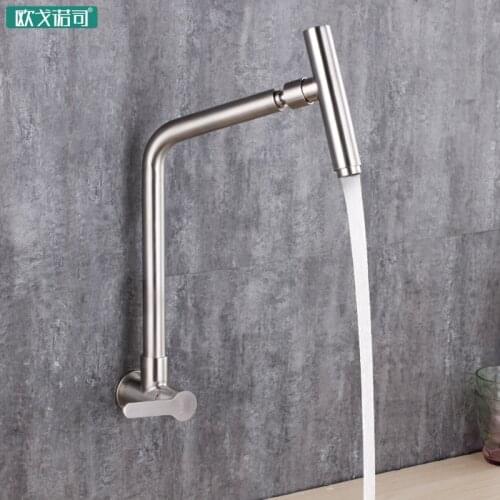 304 stainless steel wall mounted kitchen sink mixer single cold washing facuets