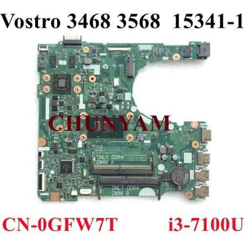 NEW 15341-1 i3-7100U 2GB Video FOR Dell Vostro 14-3468 15-3568 Laptop Notebook Motherboard CN-0GFW7T GFW7T Mainboard 100% tested
