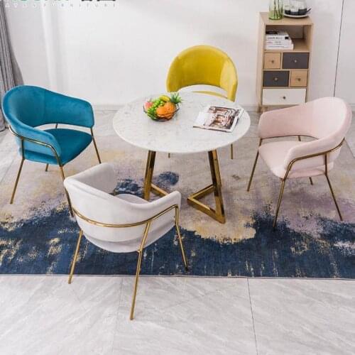 Nordic Dining Chair Simple Home Back Stool Ins Net Red Makeup Chair Iron Art Manicure Milk Tea Shop Negotiation Chair