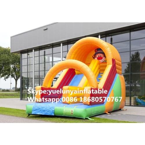 Manufacturers selling inflatable slides,Inflatable castle Clown color slide KY-680