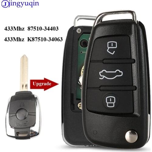 Jingyuqin 433mhz Remote Car Key Control For SsangYong Actyon Kyron Rexton Korando K87510-34403 K87510-34063