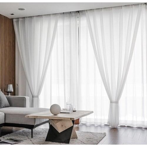 Multi Color Simple Tulle Curtains for Living Room Kitchen Bedroom Room Divider White Yellow Blue Purple Sheer Voile Curtain