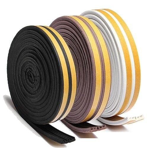 5M EPDM Rubber Door Window Cabinet Sealing Strip Adhesive Kitchen Bathroom Wall Caulk Tape Home Sound-proof Strips