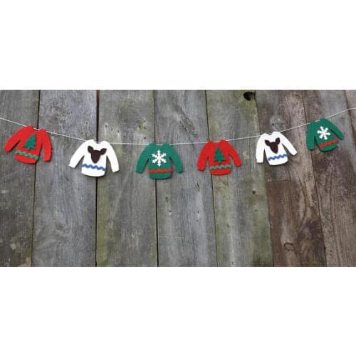 Christmas Sweaters felt Garlands baby shower buntings Christening baby shower birthdaywedding baptism decor nursery room banners
