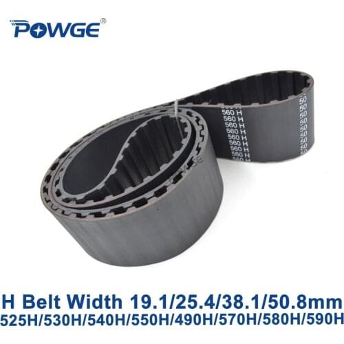 POWGE Inch H Synchronous timing belt 525H/530H/540H/550H/560H/565H/570H/580H/585H/590H Width 19.1/25.4/38.1/50.8mm Rubber Belts