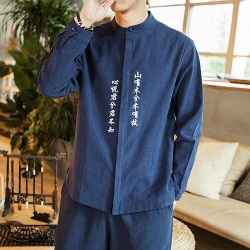 Oriental Clothes Men Chinese Shirt Mens Kimono Kung Fu Wing Chun Clothing Chinese Mandarin Jacket Tang Suit KK3223