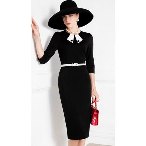 High End Socialite Temperament Dress Womens Early Autumn 2021 New French Medium Sleeve Professional Slim Dress