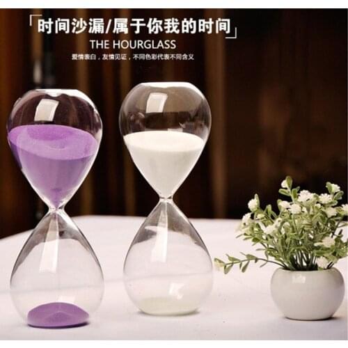 5~60 Minutes Colorful Transparent Glass Sand Timer Clock Hourglass Sandglass Home Decor Wedding Decoration Accessories Gifts