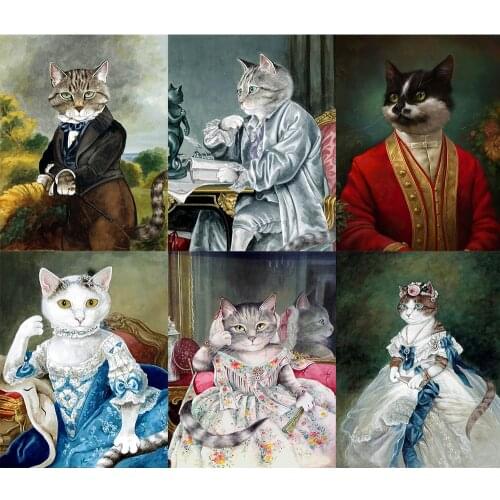 Diamond Embroidery Cats Diamond Painting Full Square Animals Rhinestones Pictures Beadwork Diamond Mosaic Wall Decor