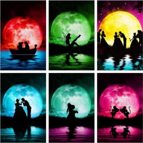 Diamond Embroidery"Colorful Moon & Cartoon Character" Patterns Full DIY 5D Diamond Painting Cross Stitch Kits Mosaic Home Decor