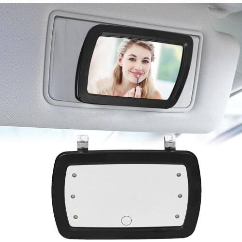 Car Sun Visor Mirror Makeup Sun-shading Cosmetic Mirror Vanity Mirror Automobile Make Up Mirror with Six LED Lights Car Styling