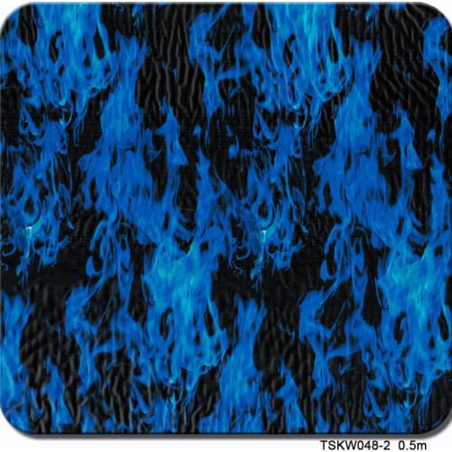 Free shipping 0.5mX2m blue flame water transfer film CSKW048-2 hydrographic pringting film for car