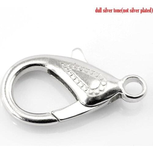 DoreenBeads Handmade Metal Lobster Clasps Silver Color Dot Pattern DIY Making Necklace Bracelets Women Jewelry Findings,20PCs