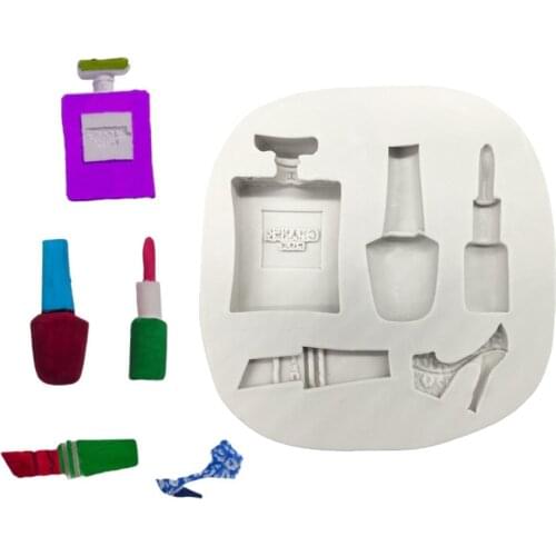 Perfume Lipstick High-heeled Shoes Silicone Fondant Cake Decorating Tools Sugarcraft Clay Mold Cupcake Chocolate Baking Molds