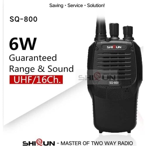 Shiqun SQ-800 Two Way Radio Quality Speaker Long Range 6W Walkie Talkie 16 Channels UHF Better Than Baofeng BF-V9 bf-888s H777
