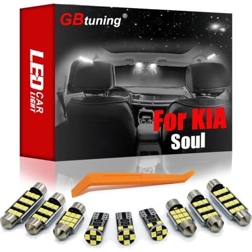 GBtuning Canbus LED Interior Light Kit For KIA SOUL For Soul EV (2009-2018 2019) Car Dome Vanity Mirror Reading Lamp Accessories
