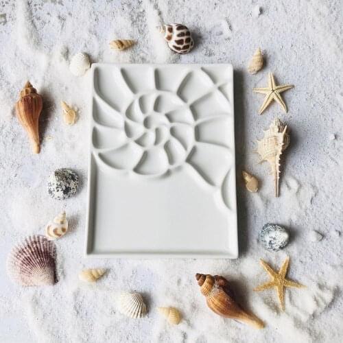 Painting Ceramic Palette Watercolor Gouache PaintingTray Conch Shape Ceramic Palette Oil painting dish Art Supplies