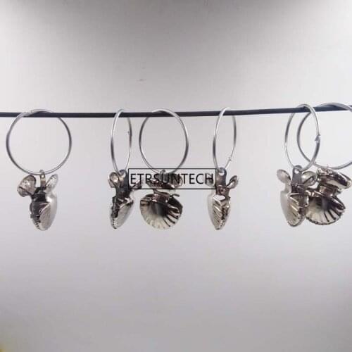 Shell Rings Shape Curtain Clips Stainless Steel Window Shower Clothes Pegs Clamps Drapery Hook Storage 100sets