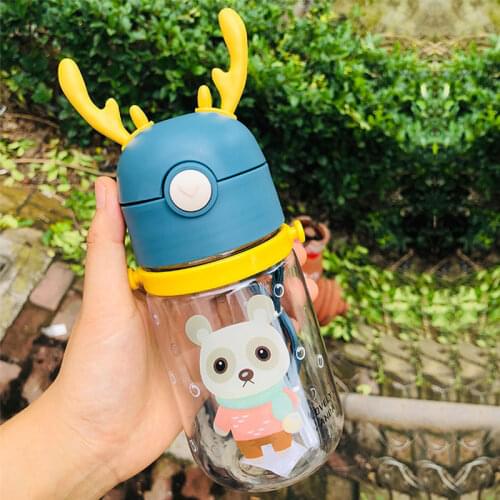 Drinking Plastic Bottle Milk Carton Water Bottles Sport For Girl Children Kawaii Cups With Straw My Bottle Travel Feeding Bottle
