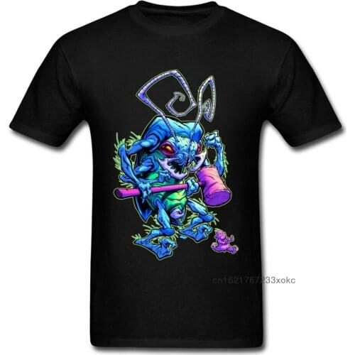 HAMMER BUG 2018 Cool Men Black T-shirt Monster Mosquito Cartoon & Human Print Funny T Shirts Cotton Streetwear