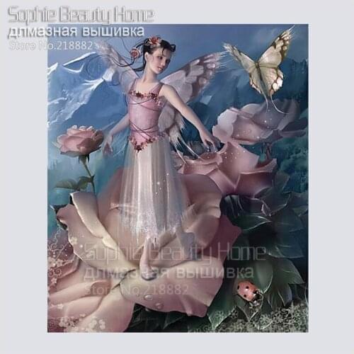 New Full Square Drill Diamond Mosaic Painting Set Of Embroidery Kits Cross Stitch Decor Paint Flower Angel And Butterfly