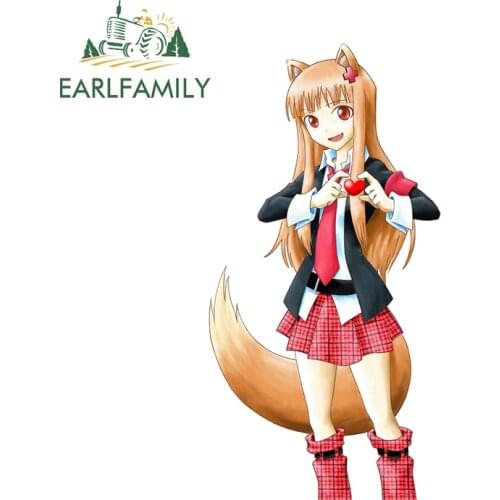 EARLFAMILY 13cm x 6.6cm for Spice and Wolf Anime Car Assessoires Stickers Waterproof Graffiti Graphics Bumper Decal Trunk Decor